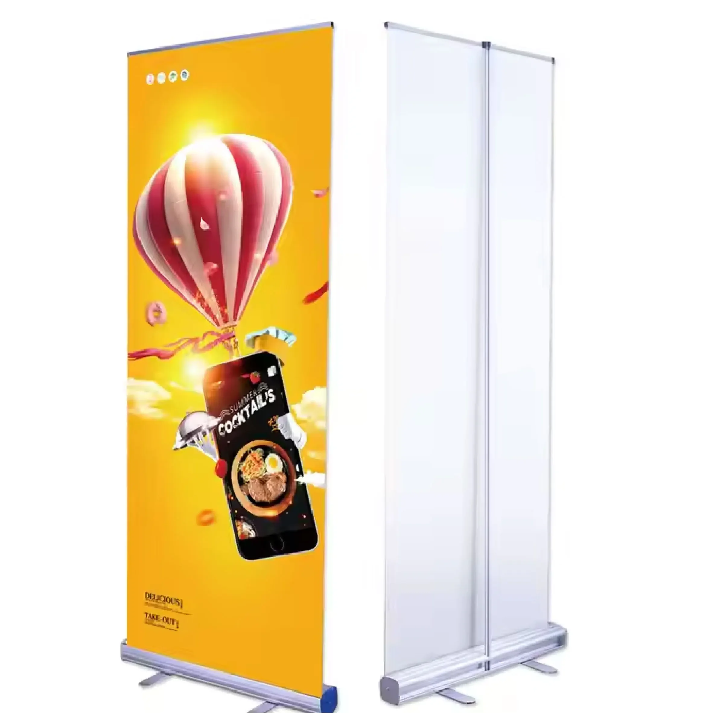 Personalized Custom Roll Up Banner Aluminum Stand with Free Portable Bag,Wedding Background Decor Advertising Display Supplies