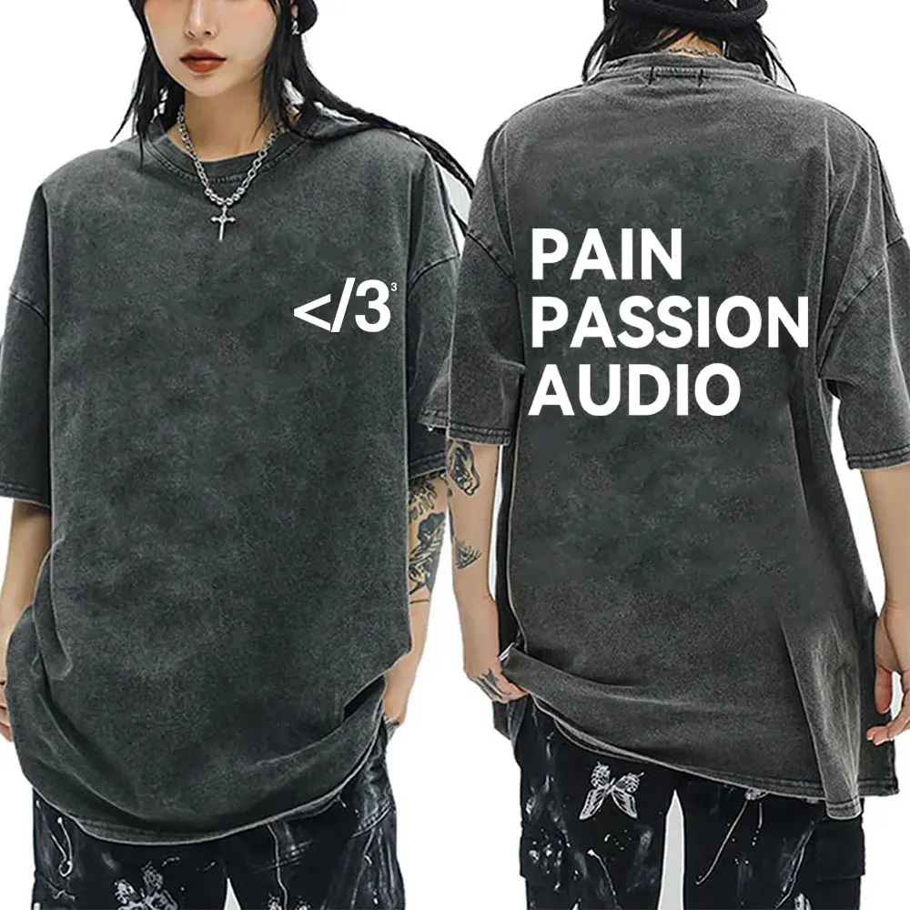 مغني الراب Playboi Carti Opium تدمير وحيدا الألم العاطفة الصوت تي شيرت الرجال النساء الهيب هوب موضة موسيقى البوب تي شيرت الشارع الشهير