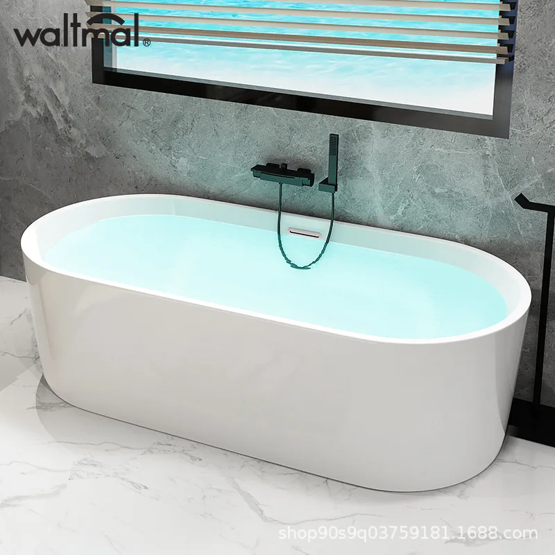 

Waterma Freestanding Acrylic Thin-edged Bathtub Household Adult Japanese Deep-soaking Small Apartment Bath 1.4m