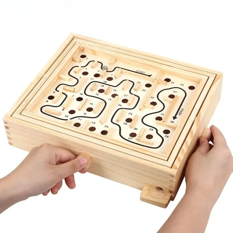 

16cm/28cm/38cm Puzzles Toys for Adult Interactive Desktop Party Game Labyrinth Intelligence Balance Ball Maze Games