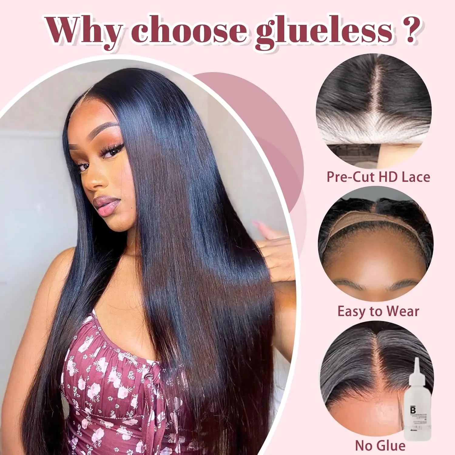 Straight Glueless Wigs Human Hair Pre Plucked Pre Cut 4x4 5x5 Hd Lace Closure Wig Wear and Go Glueless Wig Ready to Wear