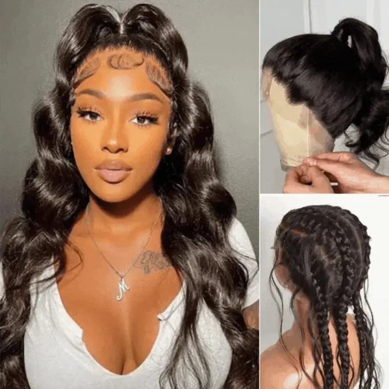 Body Wave Lace Front Wigs Human Hair Pre Plucked with Baby Hair 200 Density 13x6 13x4 Transparent Lace Frontal Wigs 5x5