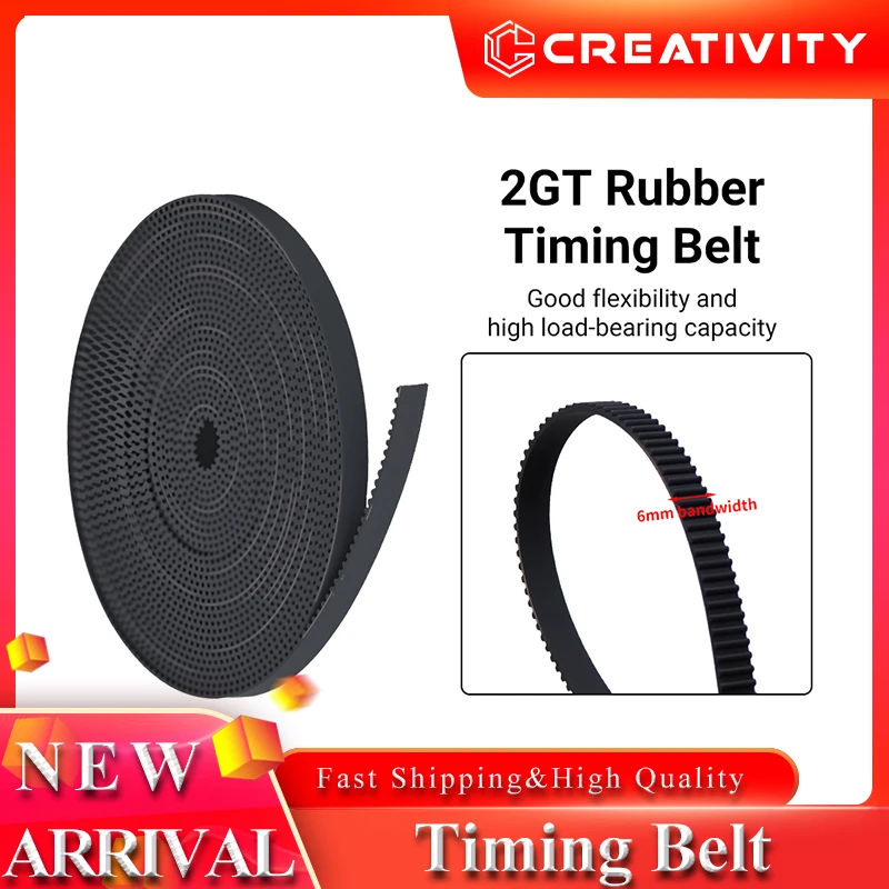 

2/5/10M Rubber Synchronous Belt GT2-6mm Open Timing Belt Width 6mm 2GT Belt Free Cutting Length for A1 X1 P1 Ender 3 CR10 Parts
