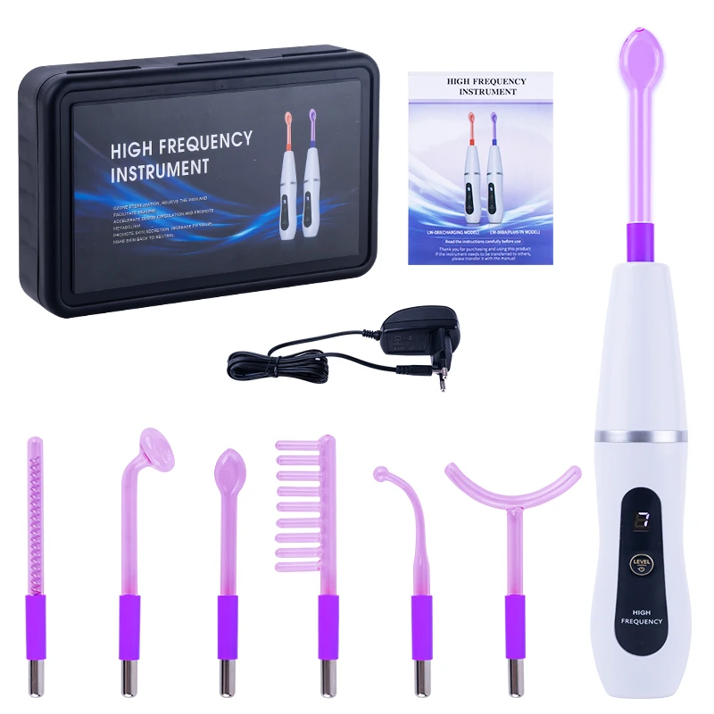 레센 퍼플 고주파 여드름 관리 기기 7단계 조절 수분 공급 및 보습, 피부 진정 깊은 클렌징