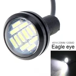 DC12V 18W Eagle Eye LED 23mm Hawkeye Reverse Backup Light High Power White Car Fog Round DRL Bulb Reverse Parking Signal Lamps