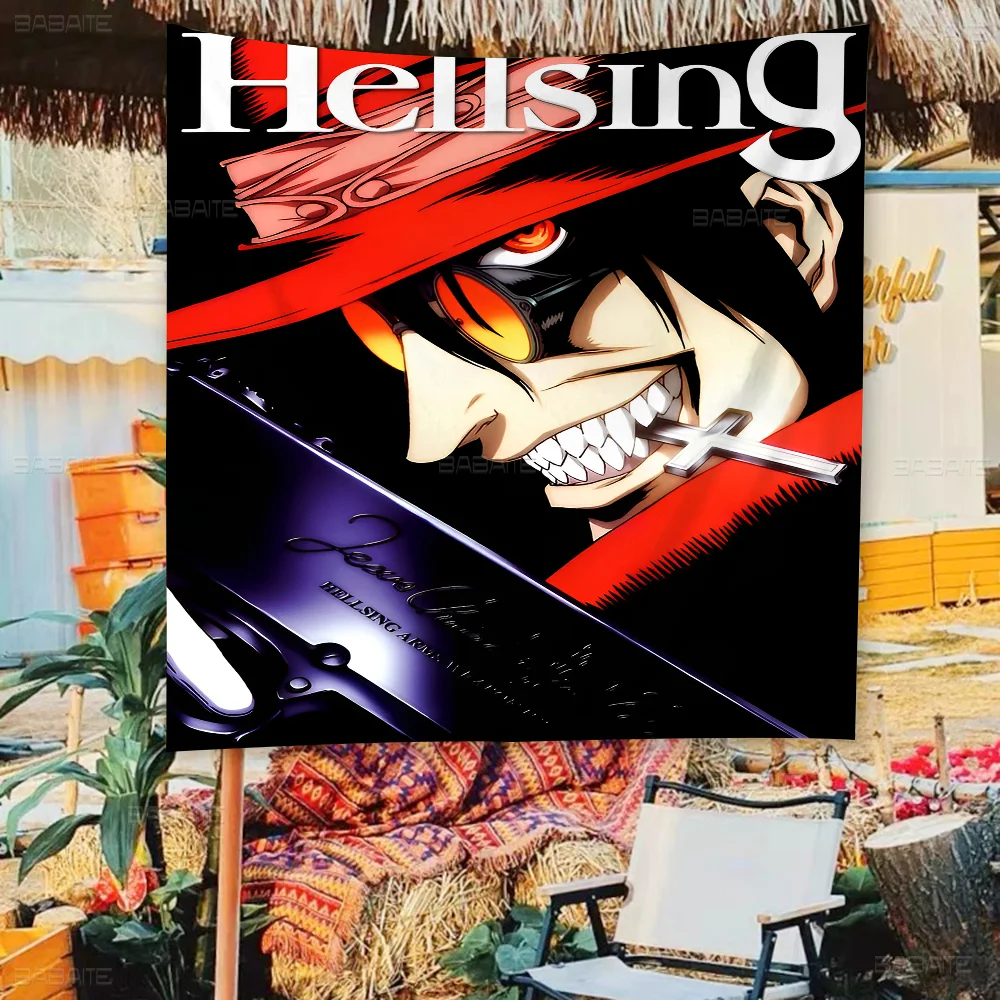 

Vintage Anime Figure Hellsing Ultimate Anime Chart Flag For Living Room Home Dorm Decor Art Home Decor Banner