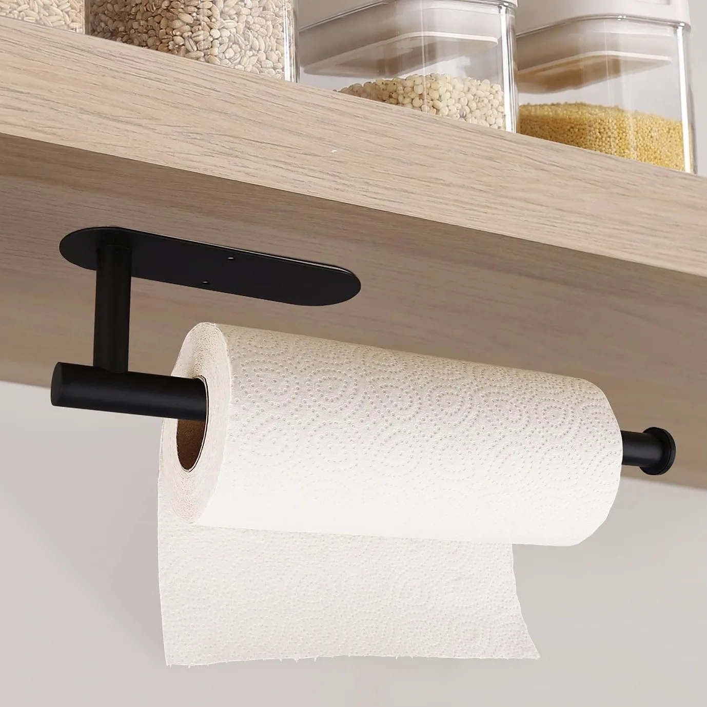 Kitchen Paper Towel Holders Plastic Wrap Stand Toilet Tissue Dispenser Napkin Rack Cabinet Storage Organizer Rags Dishcloth