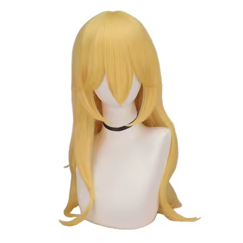 Princess Blonde Long Wavy Halloween Cosplay Wig Yellow Costume Party Anime Yellow Princess Peach Wig Women