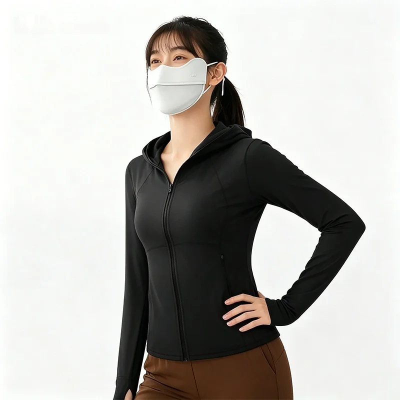 

Beneunder Ladies Sporty Slim Fit Sun Protection Shirt AL90024 Cool Sensation Breathable Quick Dry Waist Cinching Short Outerwear