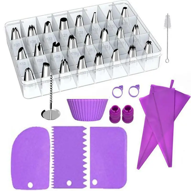 

39 шт., набор инструментов для украшения торта, сумка для кондитерских изделий, чашки для кексов, аксессуары для украшения торта, кухонные инструменты, вкладыши для кексов