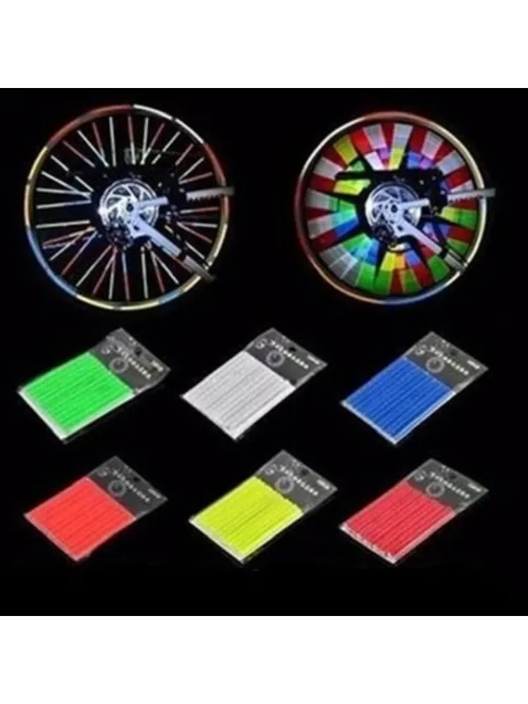 AliExpress NONE 12 Pc Bicycle Wheel Light Bicycle Reflector DIY Wheel Spoke Protector Covers MTB Bicycle Decoration 6 Colors Bike Accessories