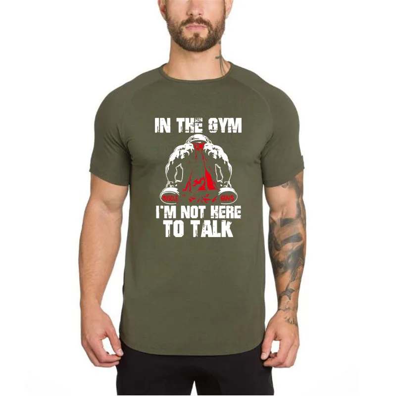 Summer Cotton Breathable T-shirts Gym Fitness Bodybuilding Muscle Sport Mens Casual Short Sleeve Slim Fit Running Crew Neck T