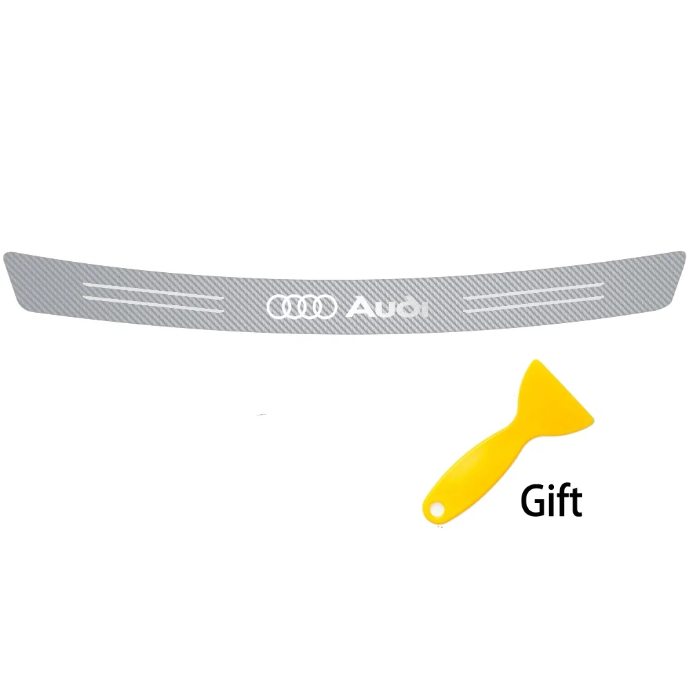 Kohlefaser Auto Heckklappen-Stoßstangenschutz Aufkleber Emblem Dekor für Audi Quattro A3 A4 B8 8P B9 Q3 Q5 Q7 A1 A6 RS Zubehör