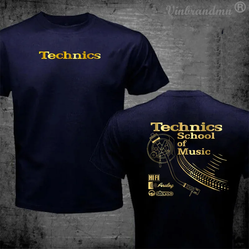 Vintage Deejay Shirt Long Play tshirt Technics School of Music T Shirt Men Retro DJ Music T-shirt Hot Sale Fashion Top Tee Shirt