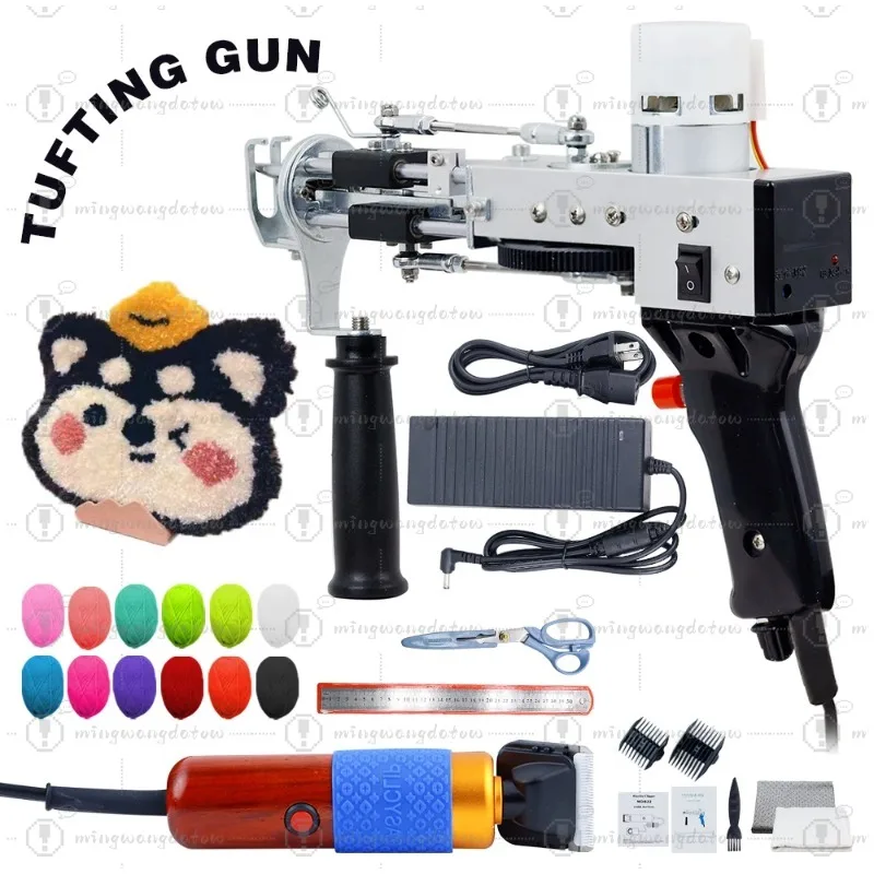 Rug Tufting Gun with Carpet Trimmer Kit -Rug-Tuft-Gun-with-Tufting-Shears, 2 in 1 Cut Loop Pile Carpet Gun and Carving Clippers