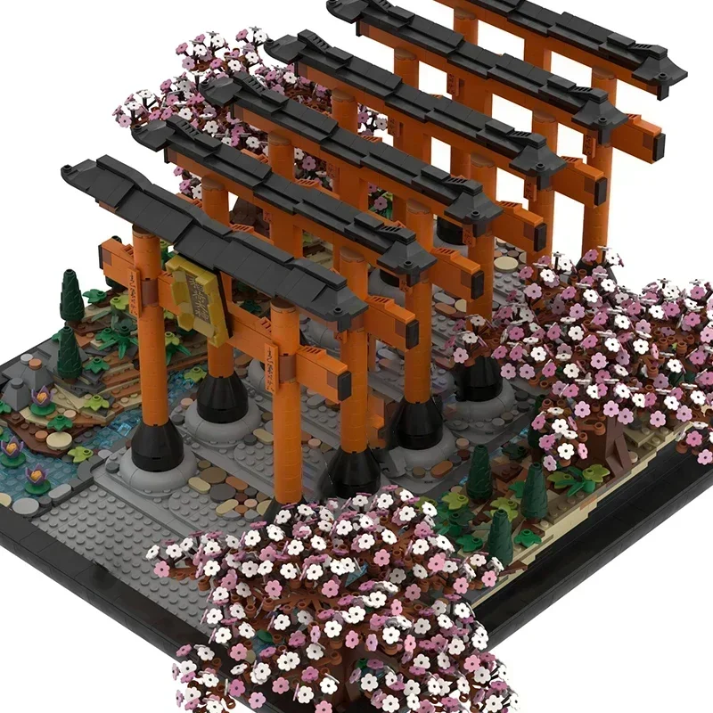 Street View Model Moc Bouwstenen Fushimi Lnari Gate Walkway Technologie Modulaire Blokken Cadeau Speelgoed DIY Sets AssemblyChristmas