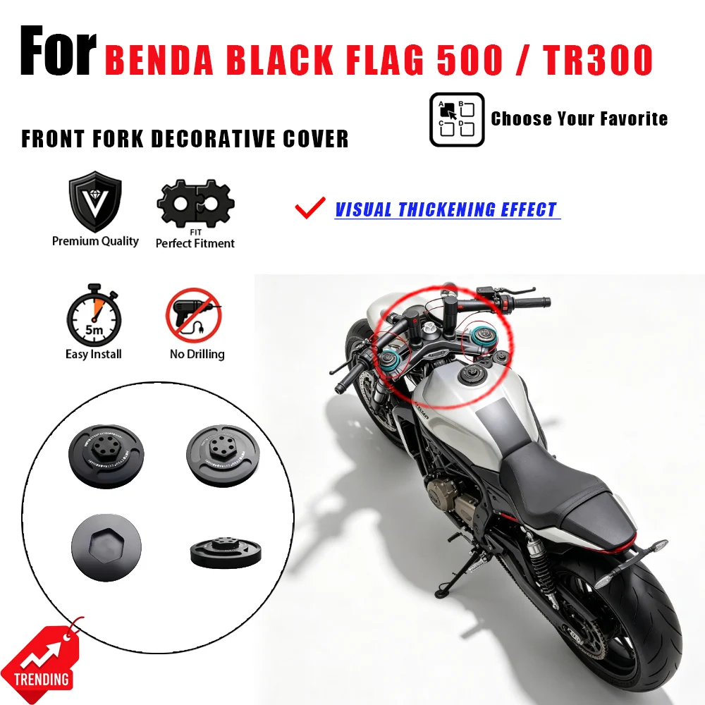 Cubierta de Horquilla Delantera para Benda Black Flag 500 Haojue TR300, Protector de Amortiguador, Accesorios para Moto