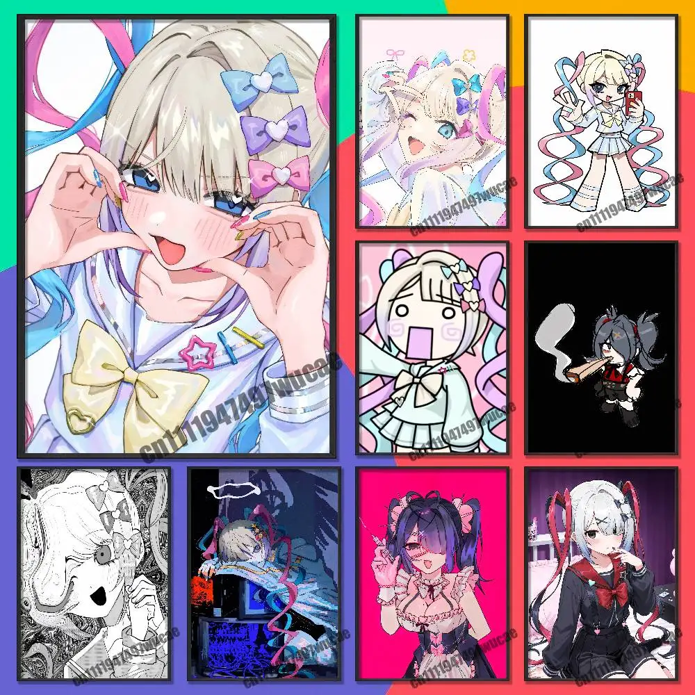 

For Kangel Needy Streamer Overload Ame-Chan Poster Wall Murals Paper Home Custom Self-adhesive Decoration Sticker Playbill Cover