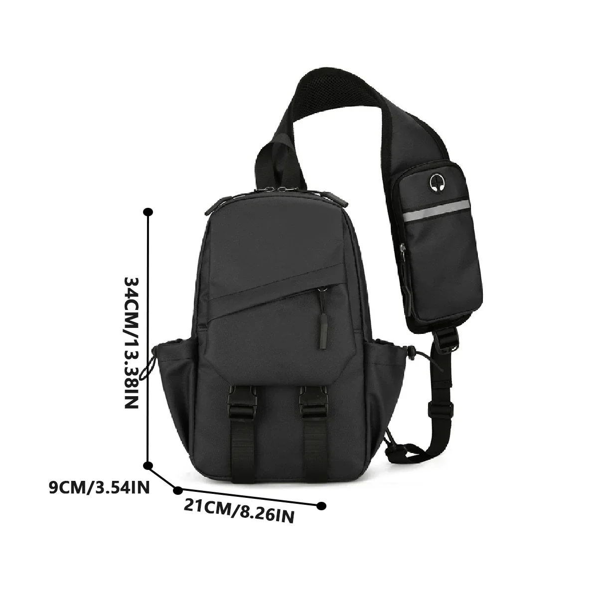 Borsa pettorale essenziale da uomo, moto, escursionismo all\'aperto, campeggio, pesca, borsa a tracolla singola per il tempo libero