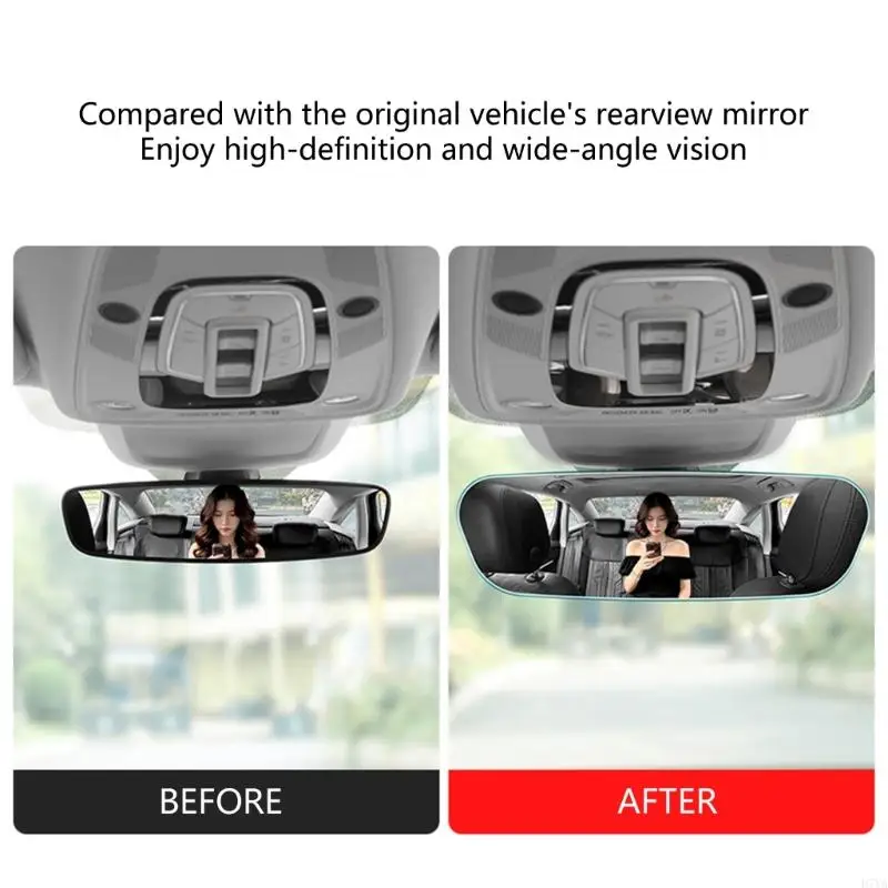 

Shatter Resistant Curved Rearview Mirror Featuring Borderless Design & Heatproof Anti Glares Car Mirror for Vehicles D7YA