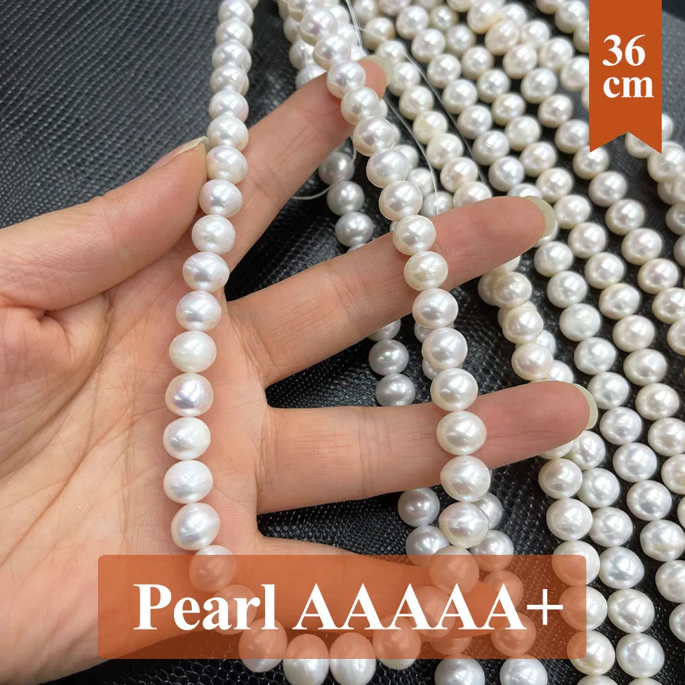 Real Edison Pearls Bead Round Natural Freshwater 100% Pearl Loose Spacer Beaded for Making DIY Jewelry Necklace Bracelet 36cm view 6