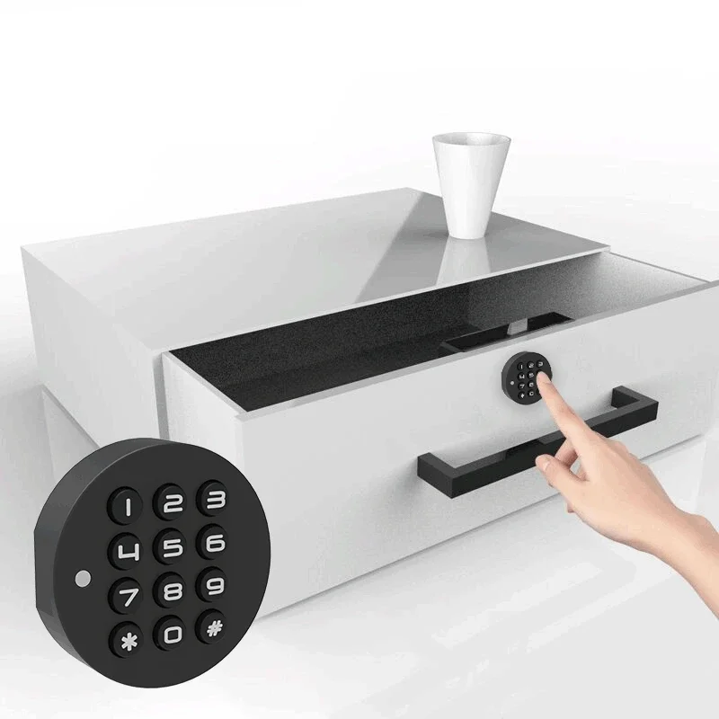 Password Lock Drawer Smart Door Lock Anti-theif Mini Code Locker Wardrobe Gym Cabinet Electronic File Lock USB Backup Key