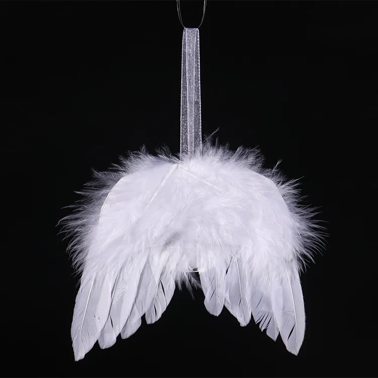 Angel Wings Love Pendant Sublimation Blank Ornaments Feather Design Decoration For New Year Christmas Tree etc.