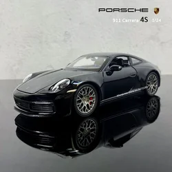 Welly 1:24 Porsche 911 Carrera 4s  Sports Black alloy  Car Model Diecasts Toy Vehicles Collect gifts type transport toy