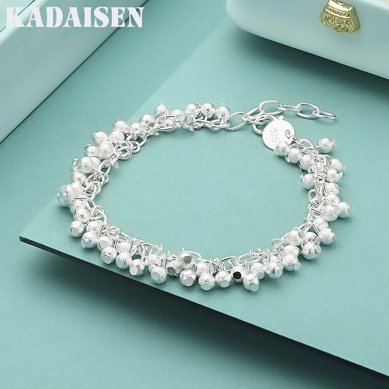 

20cm 925 Sterling Silver Fine Grape Beads Bracelets For Woman Lady Luxury Fashion Brands Jewelry Wedding Party Gifts