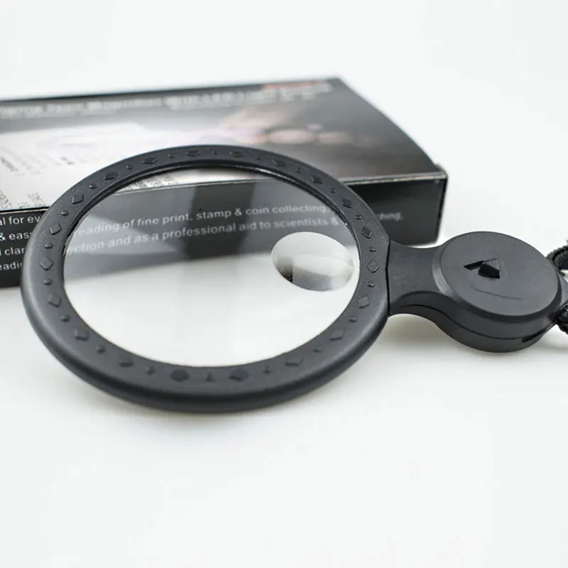 

4X 10X Portable Neck Wear Magnifier Reading Magnifying Glass with LED Light Jewelry Loup 4pcs