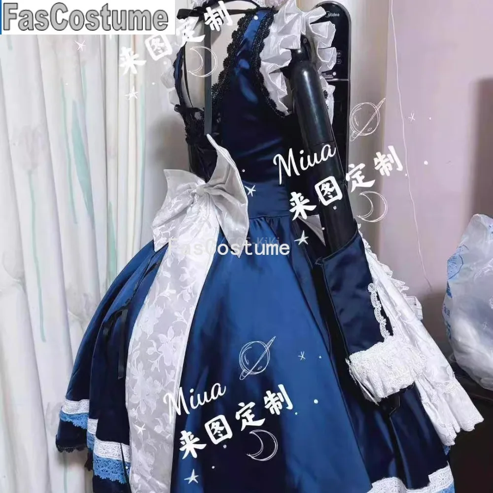 

FasCostumeAzur Lane HMS Belfast Maid Dress Elegant Lovely Uniform Cosplay Costume Halloween Party Role Play Outfit