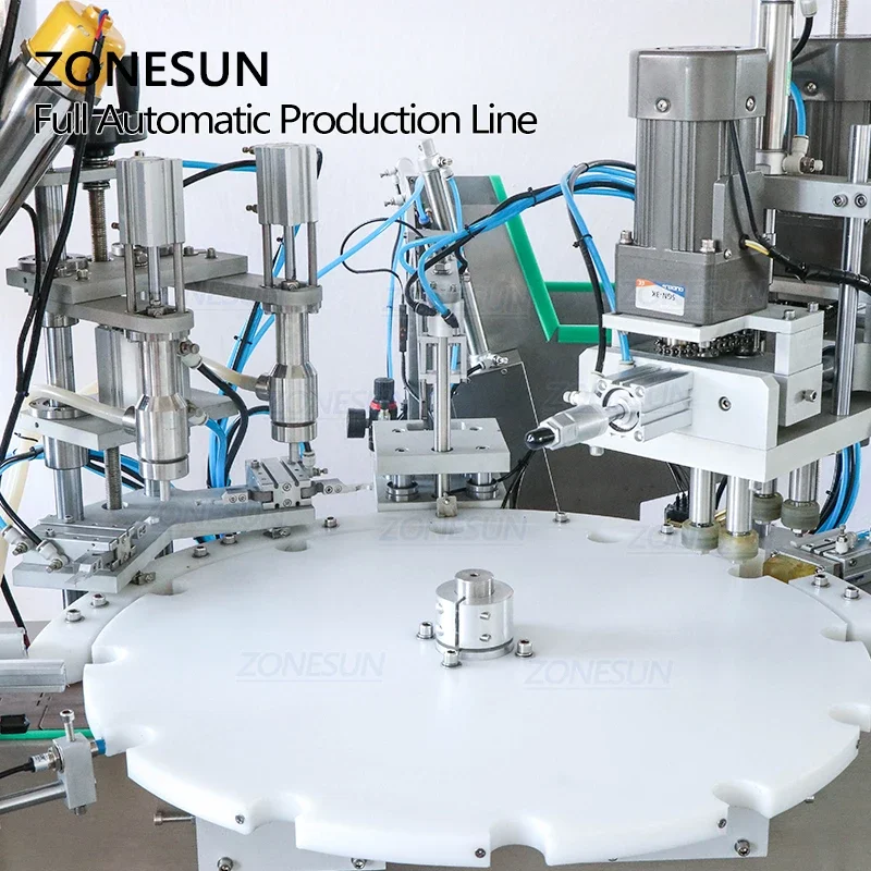 ZONESUN Full Automatic Production Line Small Bottle Eye Drop Vial Filling And Capping Machine