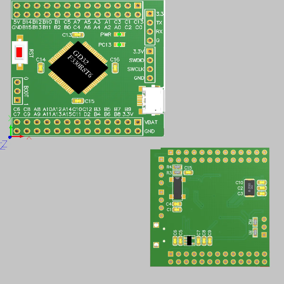 GD32F330R8T6 core board M4 than high-performance F031 minimum system development board to replace STM32 new