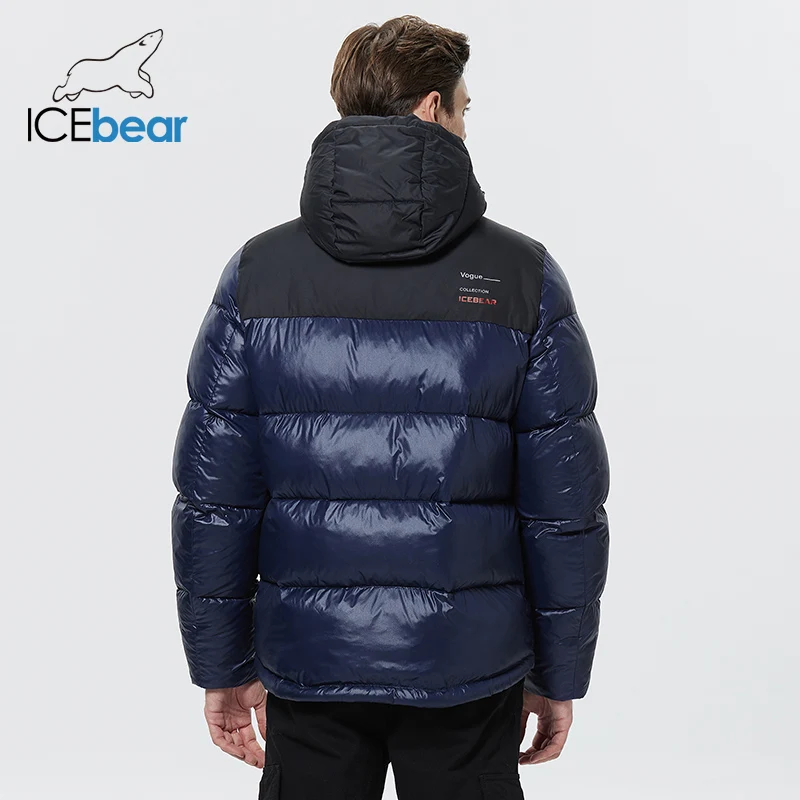 ICEbear 2023 New men\'s short casual winter parkas sporty windproof cotton jackets with removable hat MWD22976I