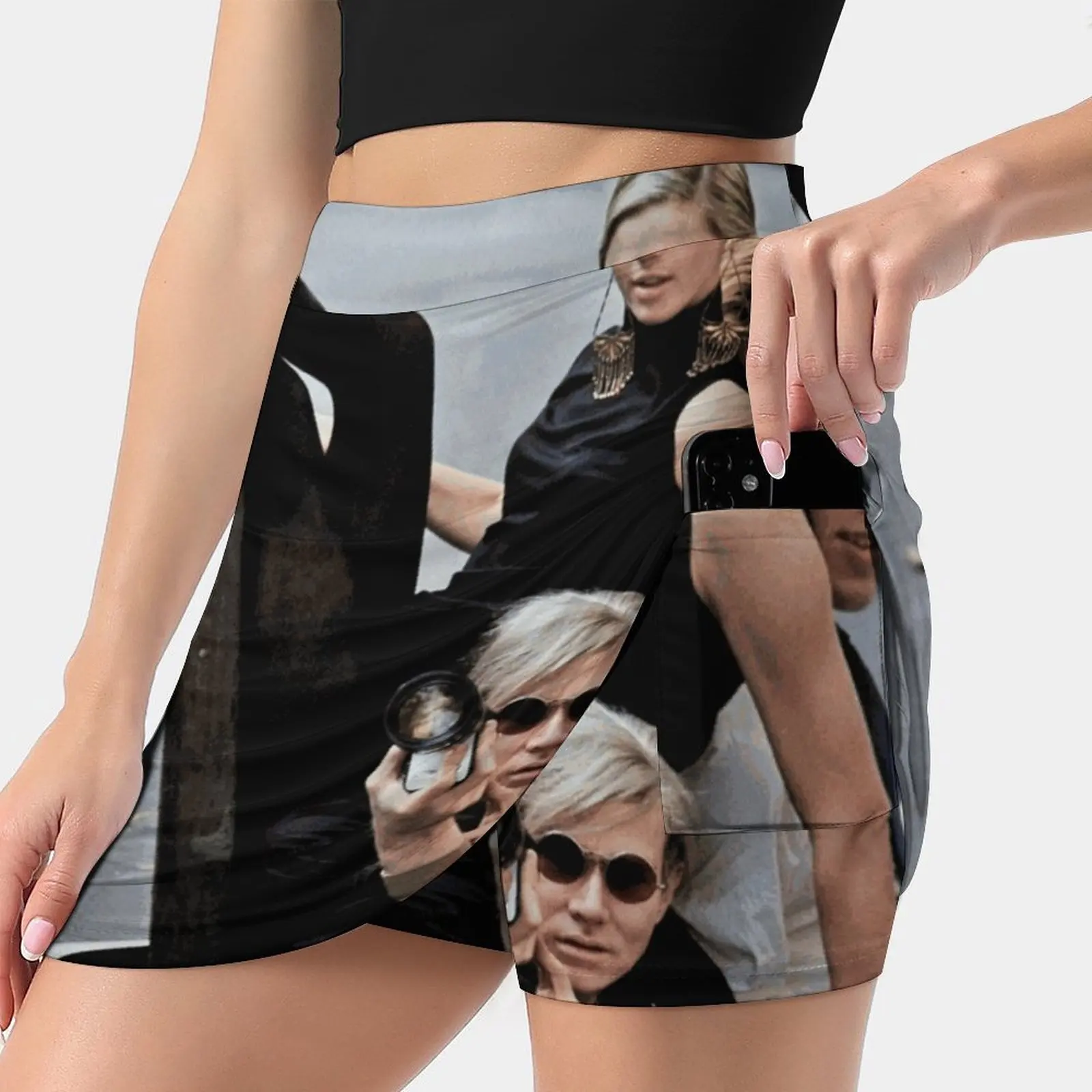 Edie Sedgwick Photography Fashion Icon Sixties New Women Skirts Double-Layer Printed Short Dress Mini Sport Skirt Edie Sedgwick