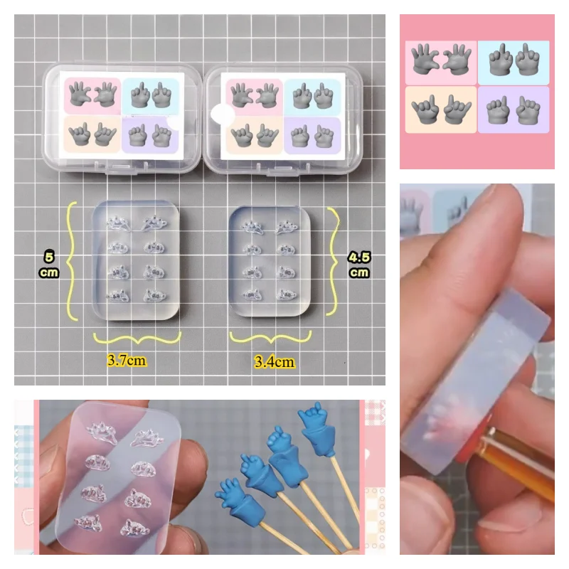 Pottery Hand Molds DIY Ultra-light Clay Stone Plastic Clay Make Small Statue Gesture Accessories High-transparency Silicone Mold
