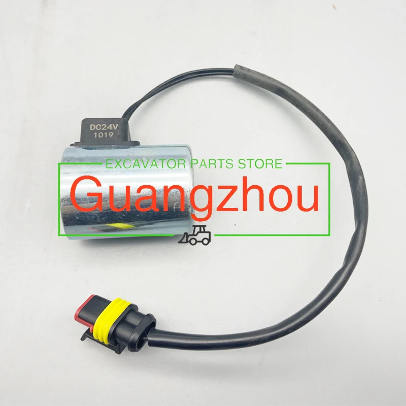 

excavator accessories XCMG Sany 155 215 265 365 excavator leader Safety lock Solenoid valve coil