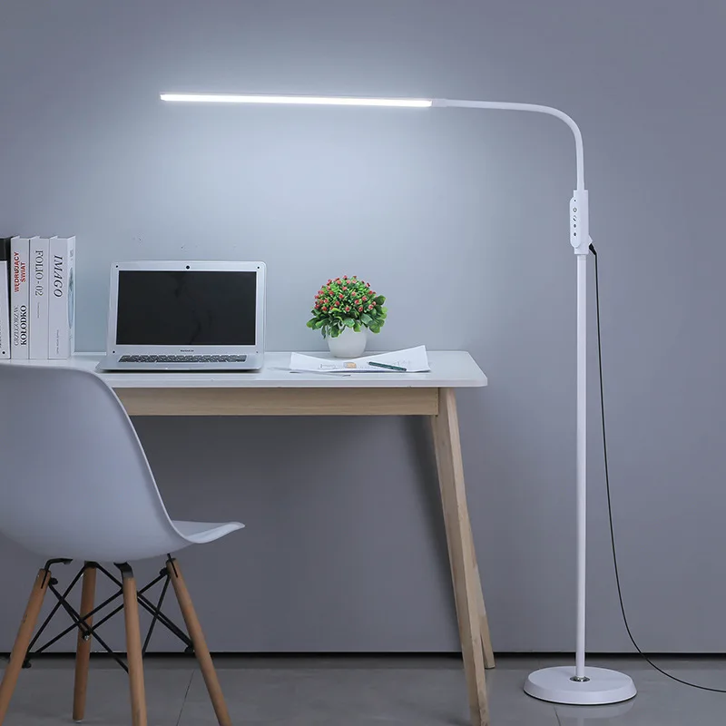 Imagem -04 - Eye Protection Desk Reading Floor Lamp Estudante Cabeceira Dedicado Longo Braço Folding Floor Lamp Computador Trabalho Led Floor Lamp