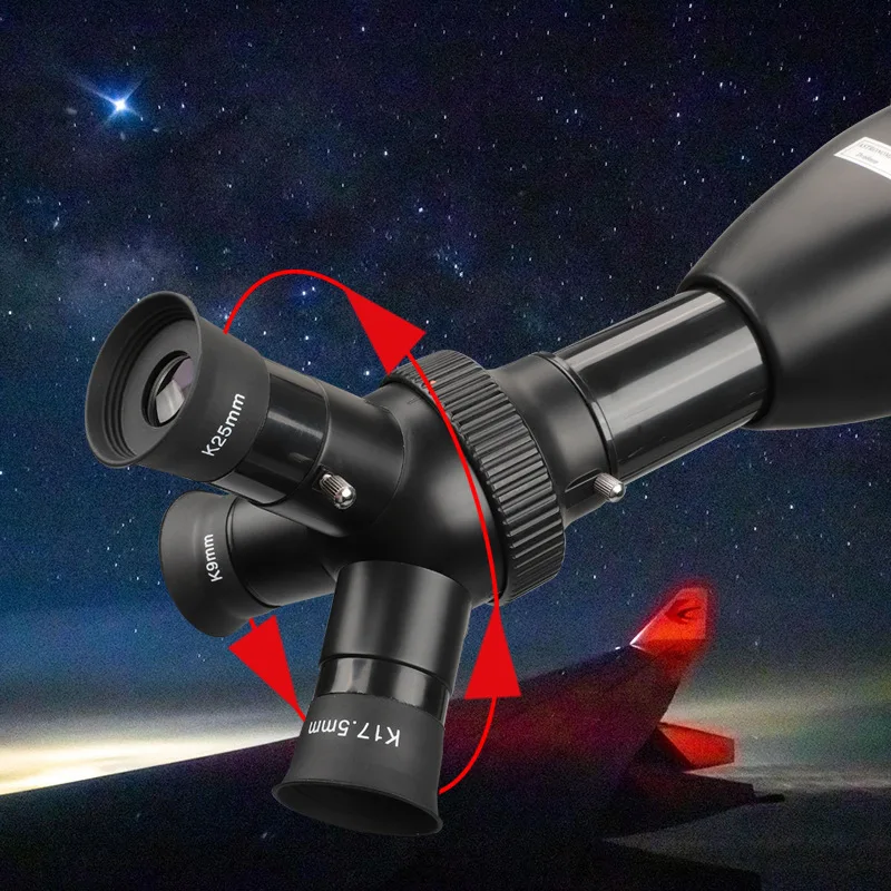 Three eyepieces 80400 High Definition Astronomical Telescope 360 degrees Rotate 45X for Kids and Beginners with Tripod