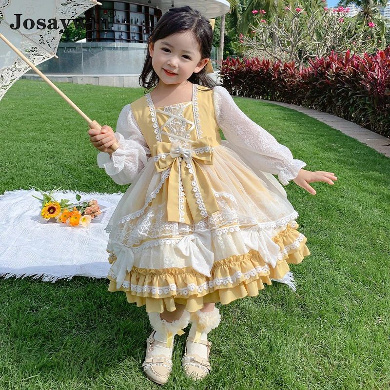 

Josaywin Dress for Girls Baby Birthday Princess Party Vestidos Infantil Lolita kawaii Wedding Dress Girl Bow Children Dresses