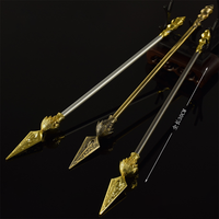 30cm Ne Zha 2 Anime Film Peripherals Purple Flame Snake Spear Fire Tip Spear All Metal Crafts Ornaments Weapon Model Collections