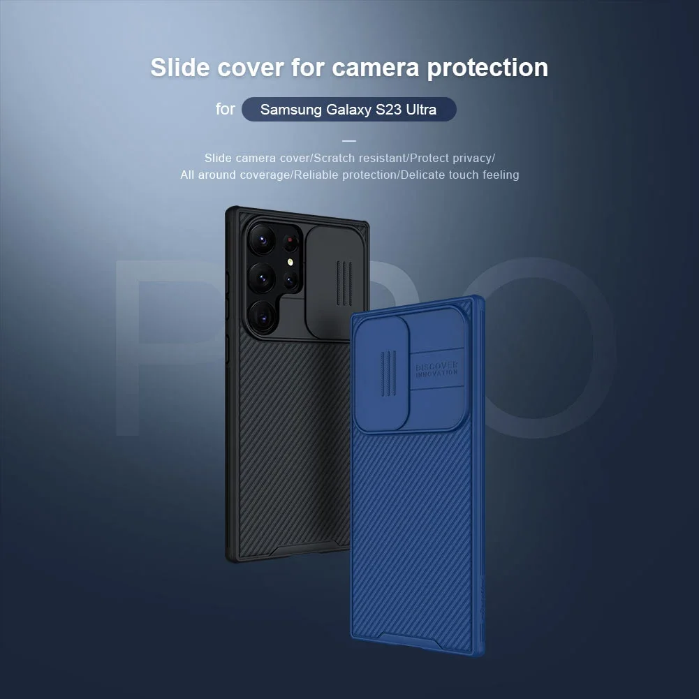 for Samsung Galaxy S23 Ultra 5G Case Camshield Slide Camera Hard PC Soft TPU Edge Privacy Lens Protection Cover