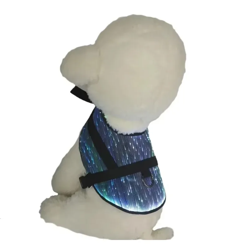 

2025Wholesale LED Dog Collar Harness Clothes LED Optic Fiber Light Up Dog Vest