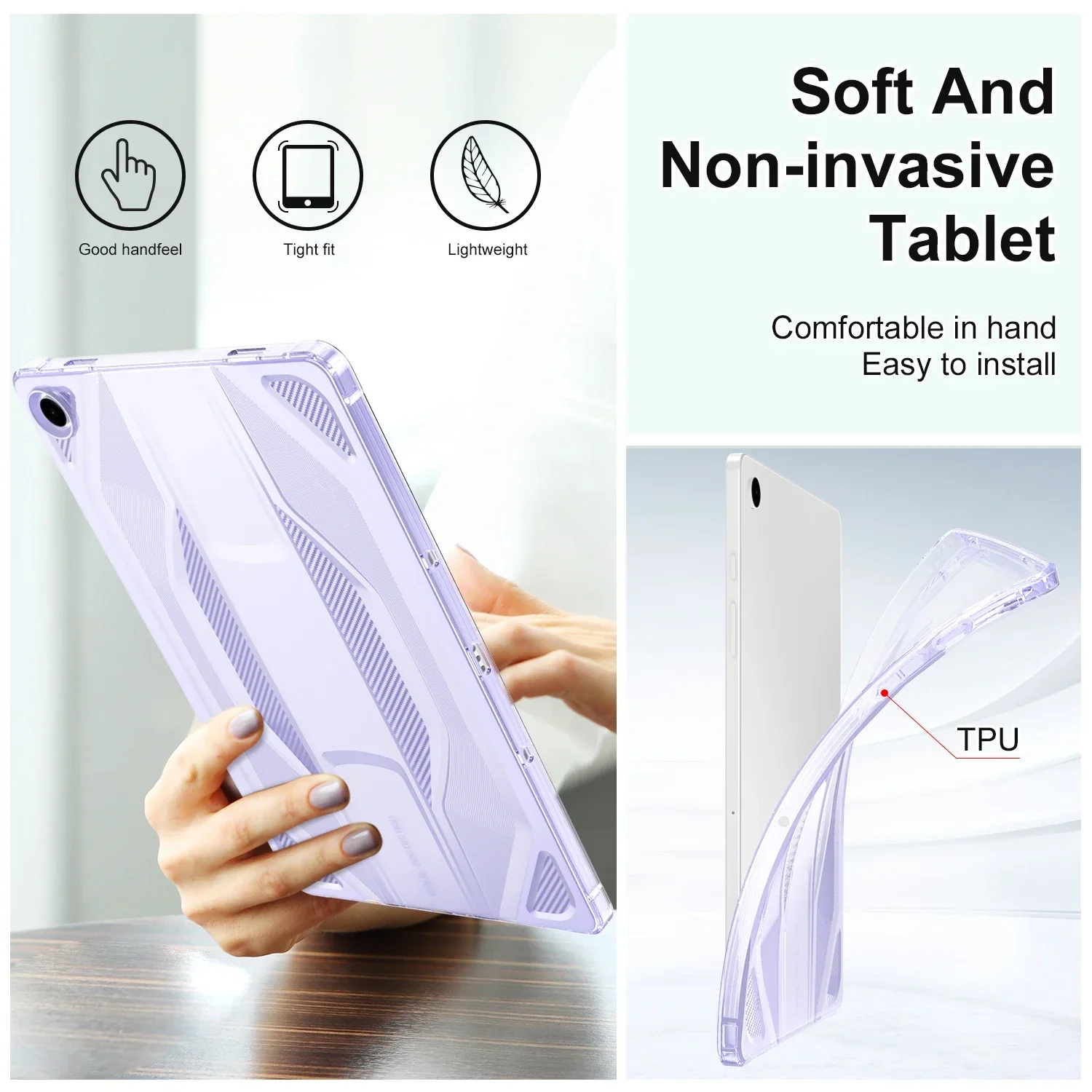 

For Samsung Tab Case S7 S8 S9 A9 Plus A8 A7 S6 Lite Tablet Case Clear Transparent Shockproof Soft Silicone Back Cover