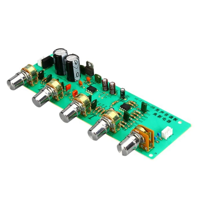 2X 2.0 HIFI AN4558 Audio Preamplifier Bass Midrange Treble Balance Adjustable Audio Preamp Finished Board