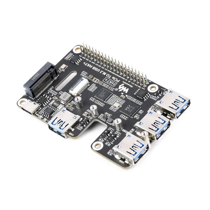 Raspberry Pi 5 PCIe To USB3 HUB Double 2.5G ETH RJ45 And.2 NVMe SSD PI5 Expansion Board HAT+