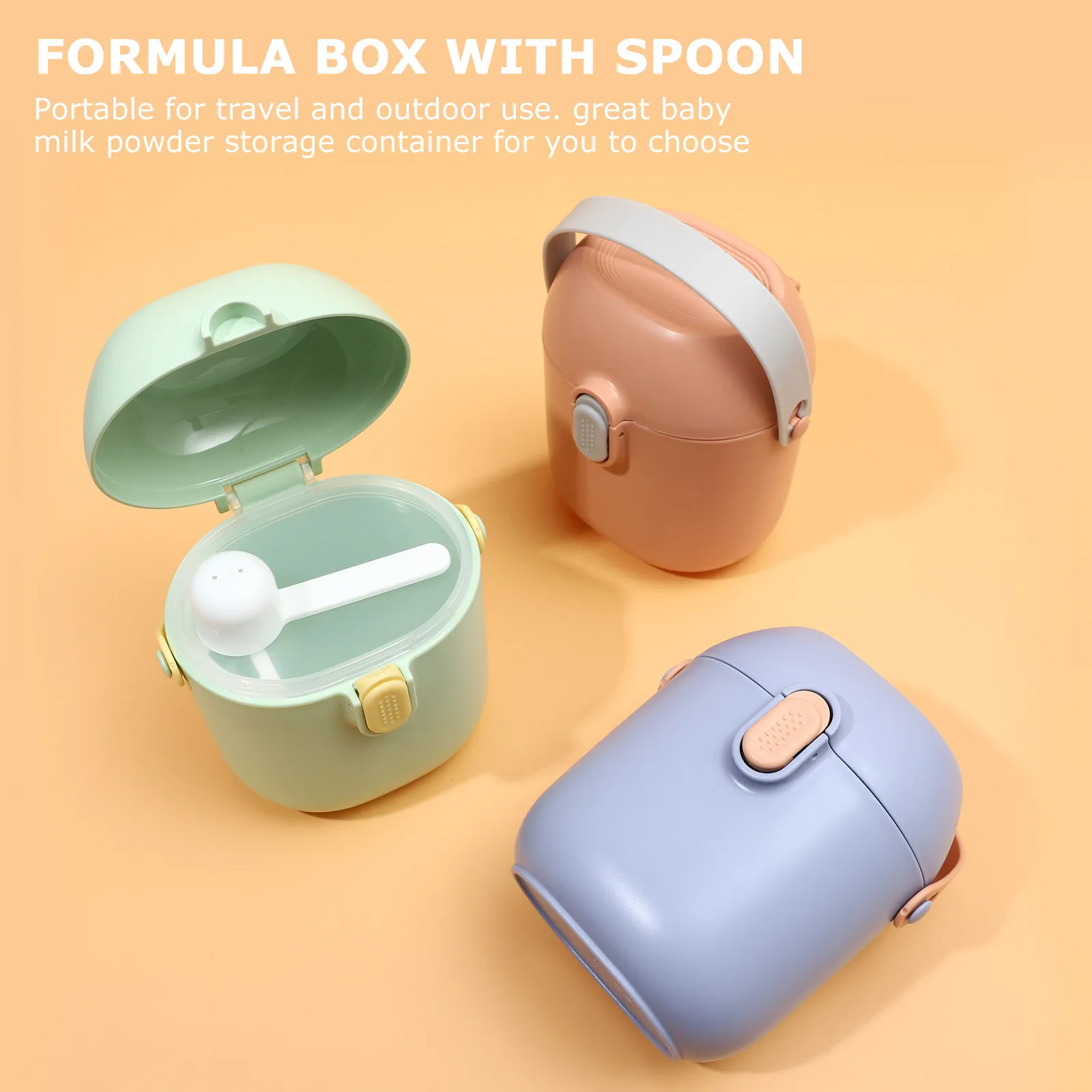 

Portable Milk Powder Case Formula Box with Spoon Sealed Airtight Container for Baby Formula Storage Leakproof Horizontal
