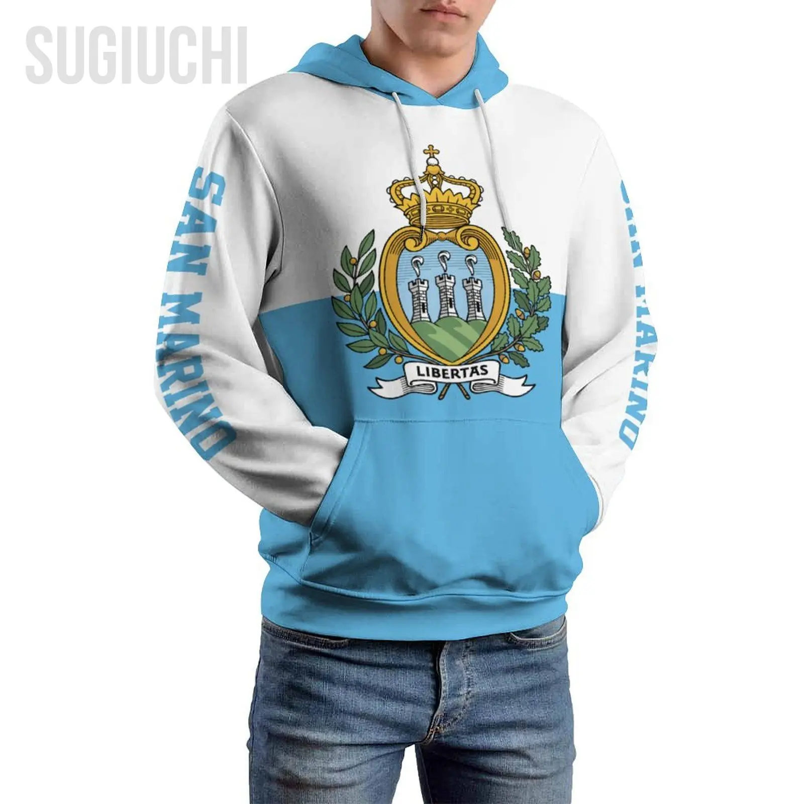 Unisex 3D Hoodie San Marino Flag Men Women Polyester Harajuku Sweatshirt Pullover Hoodies Casual Cool