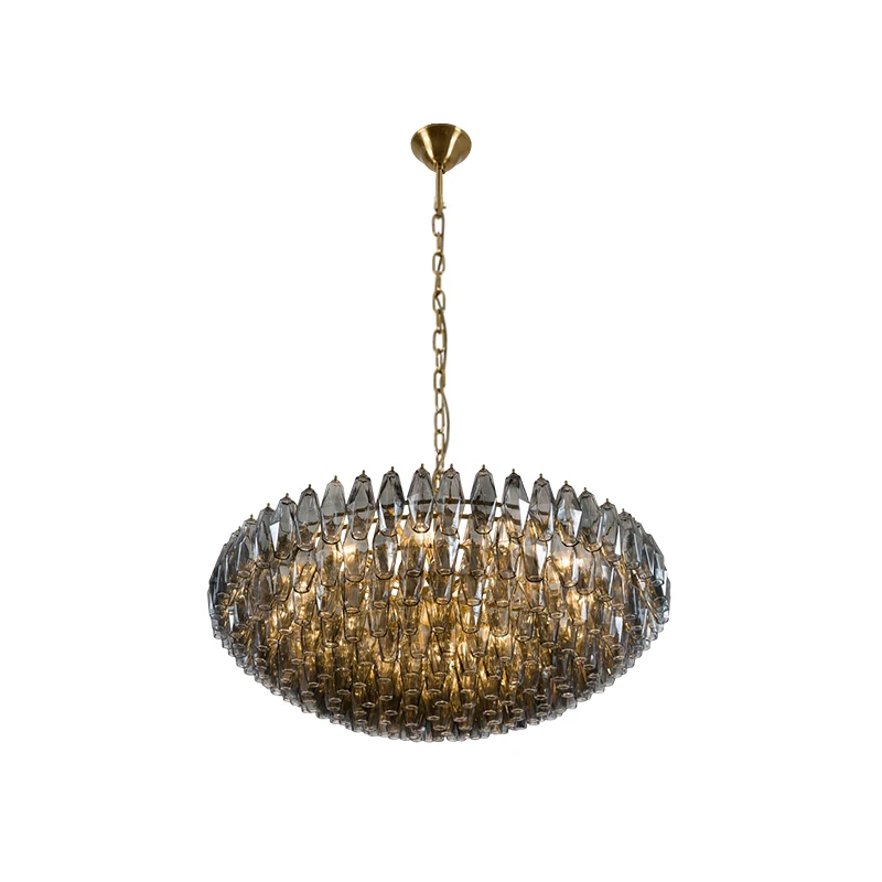 

2025 Trendy Black Warrior Murano Design Gold Chrome LED Chandelier Lustre Suspension Luminaire Lampen For Living Room