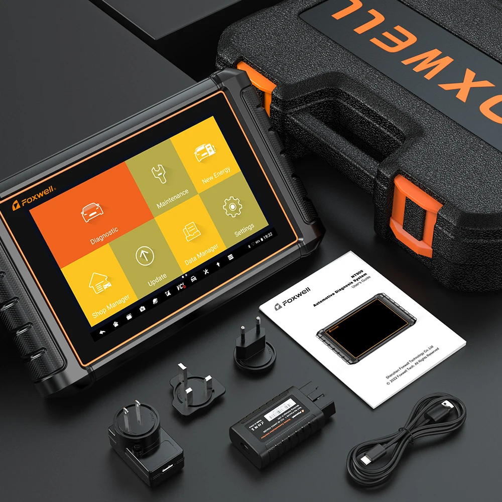 FOXWELL NT909 BT Auto Diagnostische Hulpmiddelen CANFD/DOIP OBD2 Scanner Alle Systeem Bidirectionele 31+ Reset ECU Codering Automotive Scanner